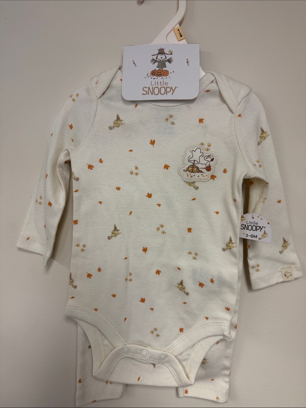 Cream Long-Sleeve Baby One-Piece
